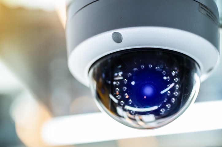 Video surveillance camera at a commercial property